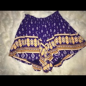Peace love California purple and gold shorts